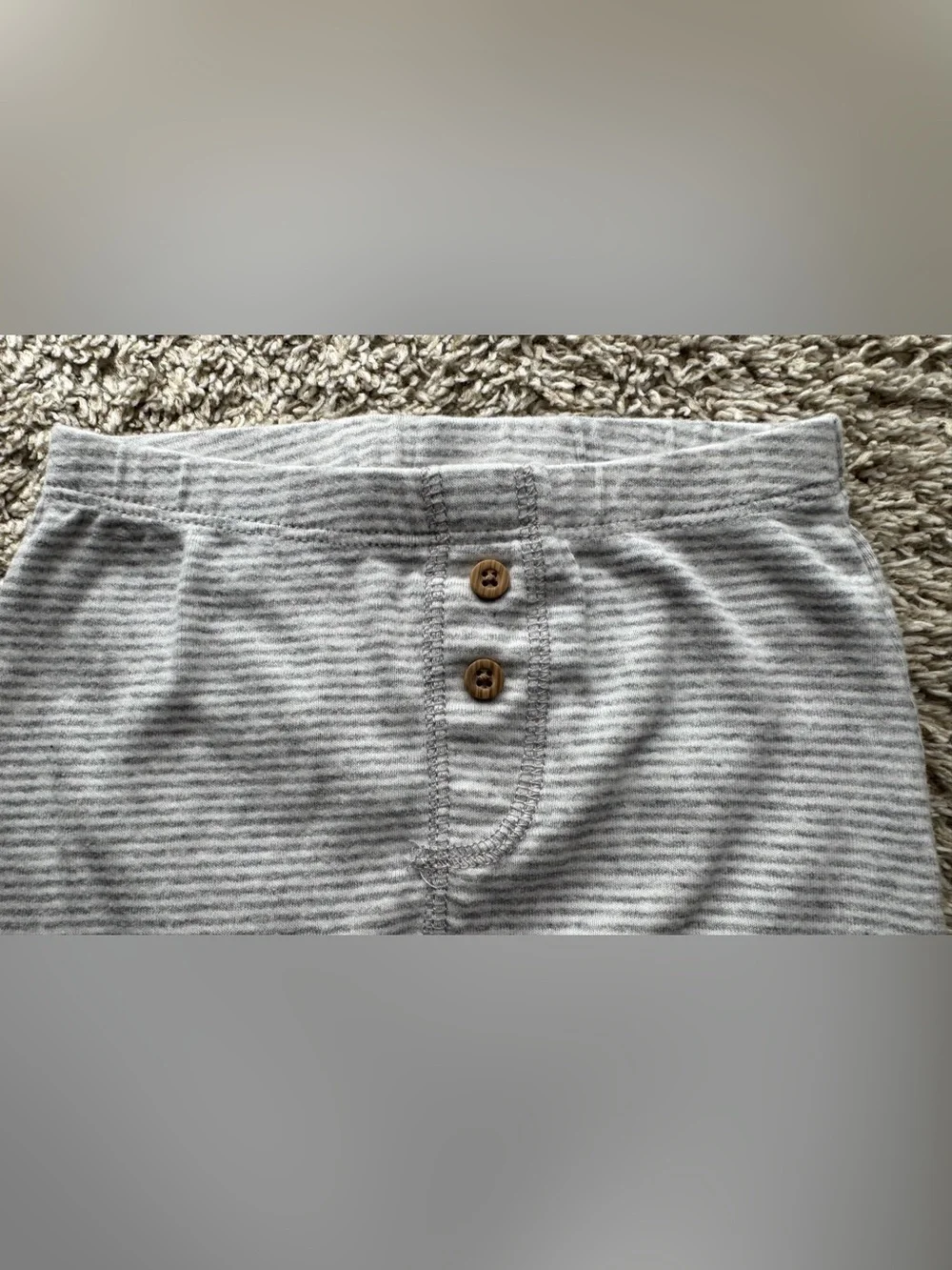 Carter’s Gray Striped Baby Leggings Pants 9M Soft Cotton